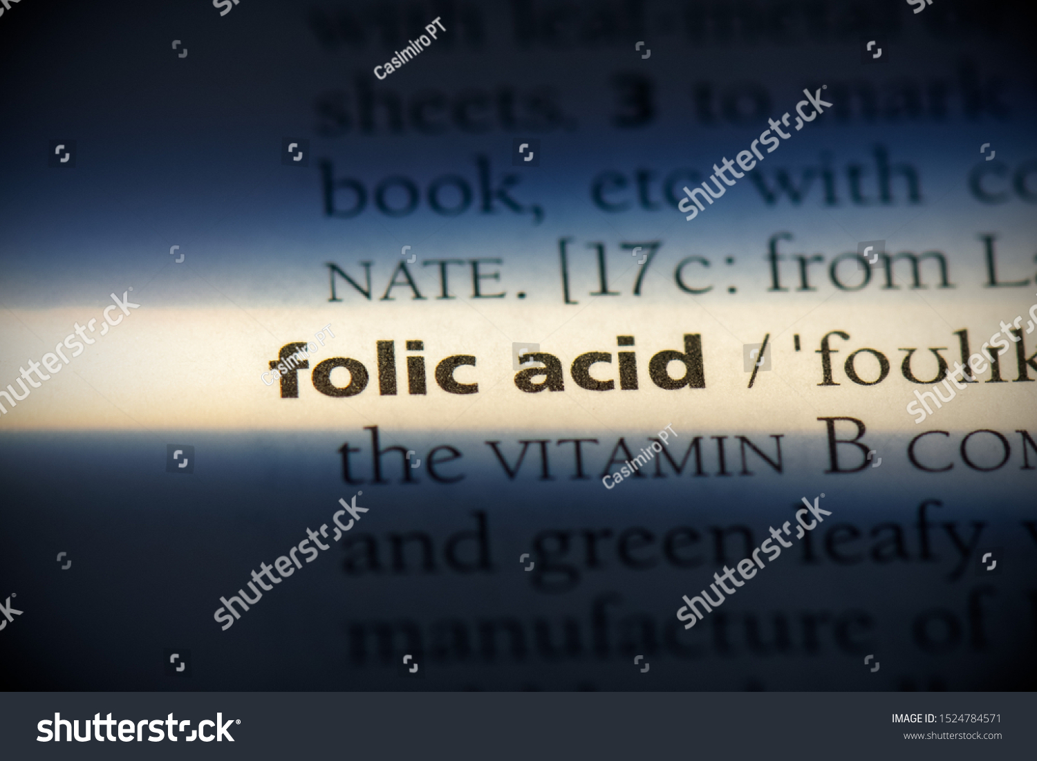 Folic Acid Word Dictionary Folic Acid Stock Photo 1524784571 | Shutterstock