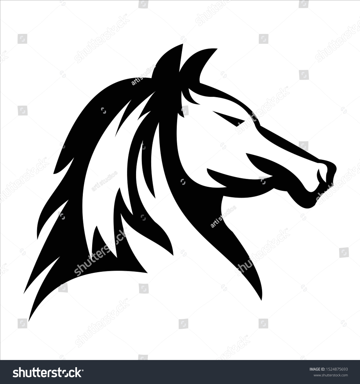 Vector Silhouette Horses Head Logo Designs Stock Vector (Royalty Free ...