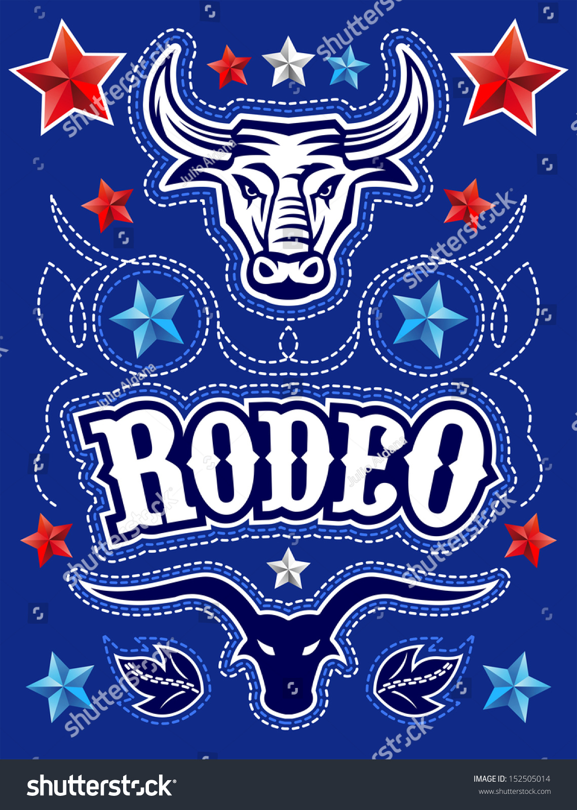 American Rodeo Poster Card Template Vector Stock Vector (Royalty Free