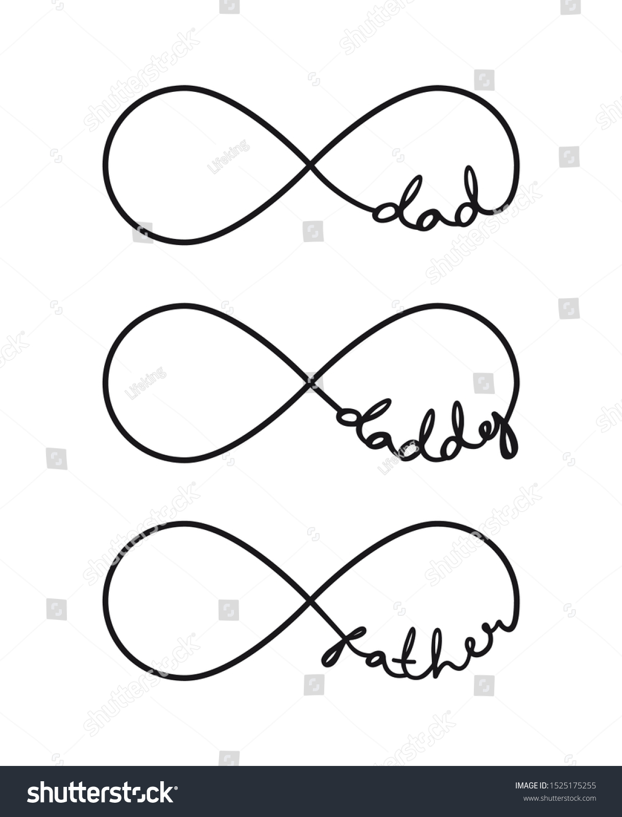 Dad Daddy Father Infinity Symbols Repetition Stock Vector (Royalty Free ...