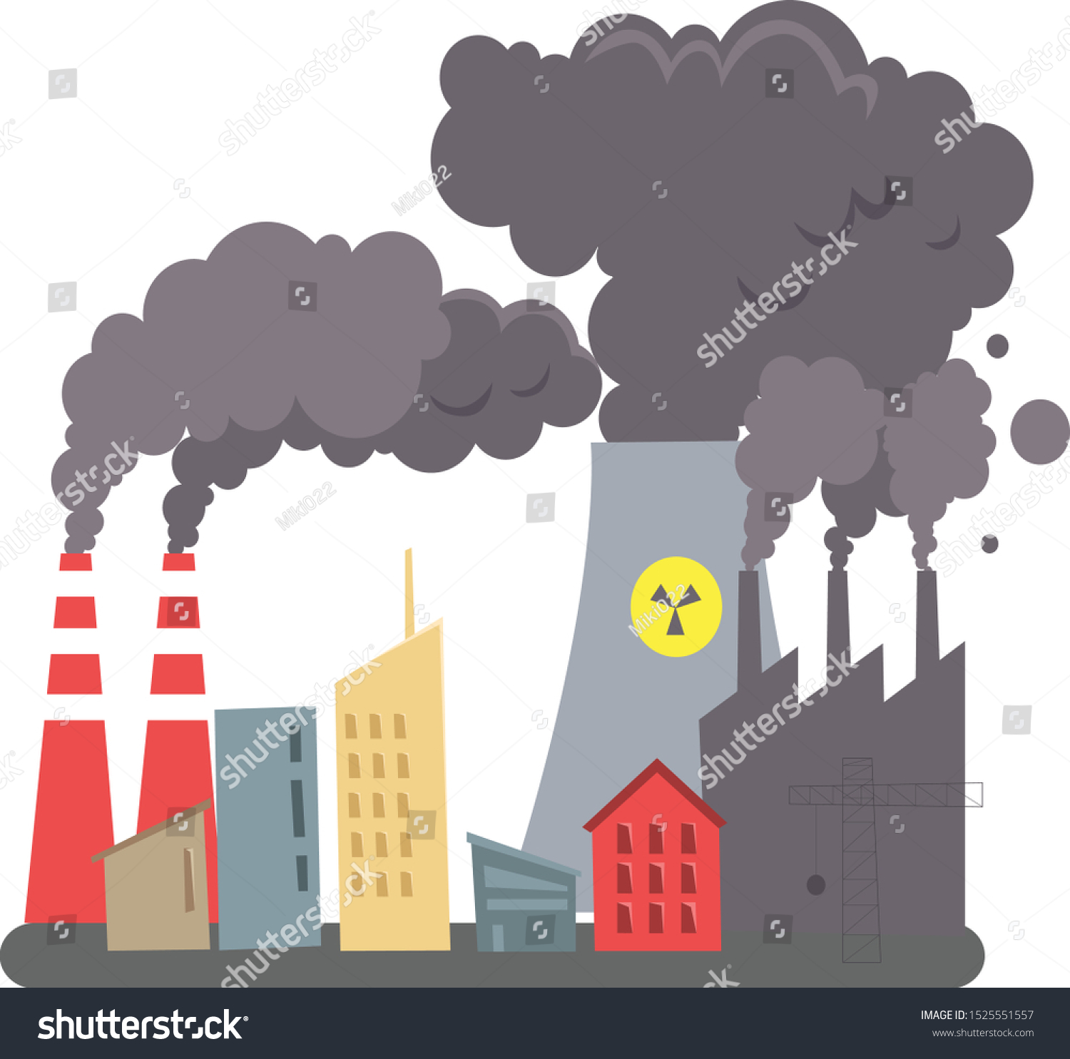 Environmental Pollution Infographic Air Ecology Problem Stock Vector ...