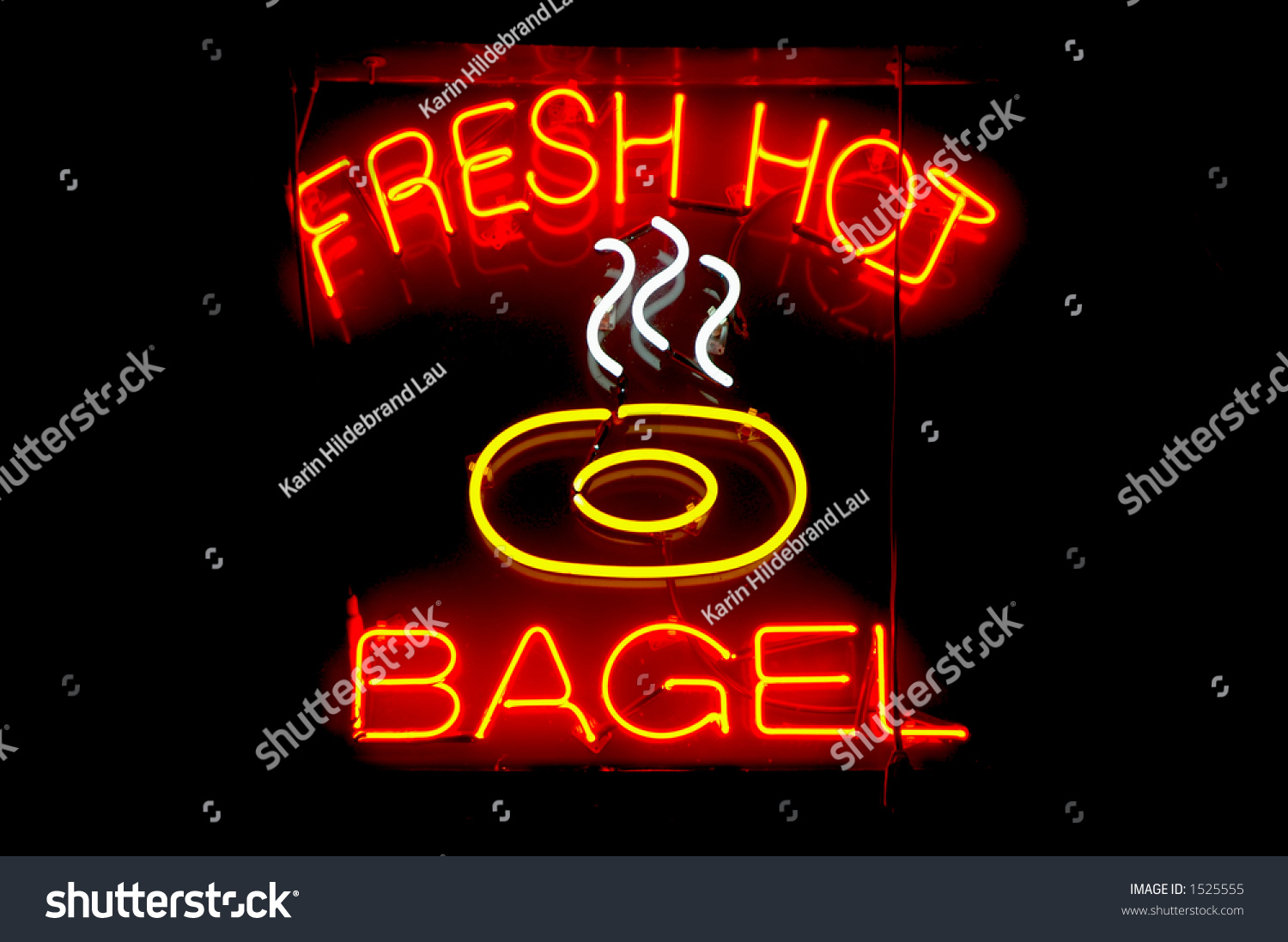 Fresh Hot Bagel Neon Sign Stock Photo 1525555 | Shutterstock