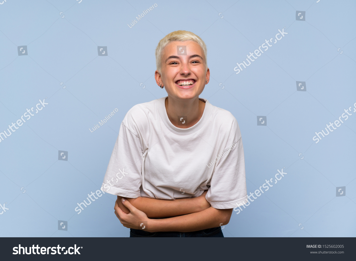 Teenager Girl White Short Hair Over Stock Photo 1525602005 | Shutterstock