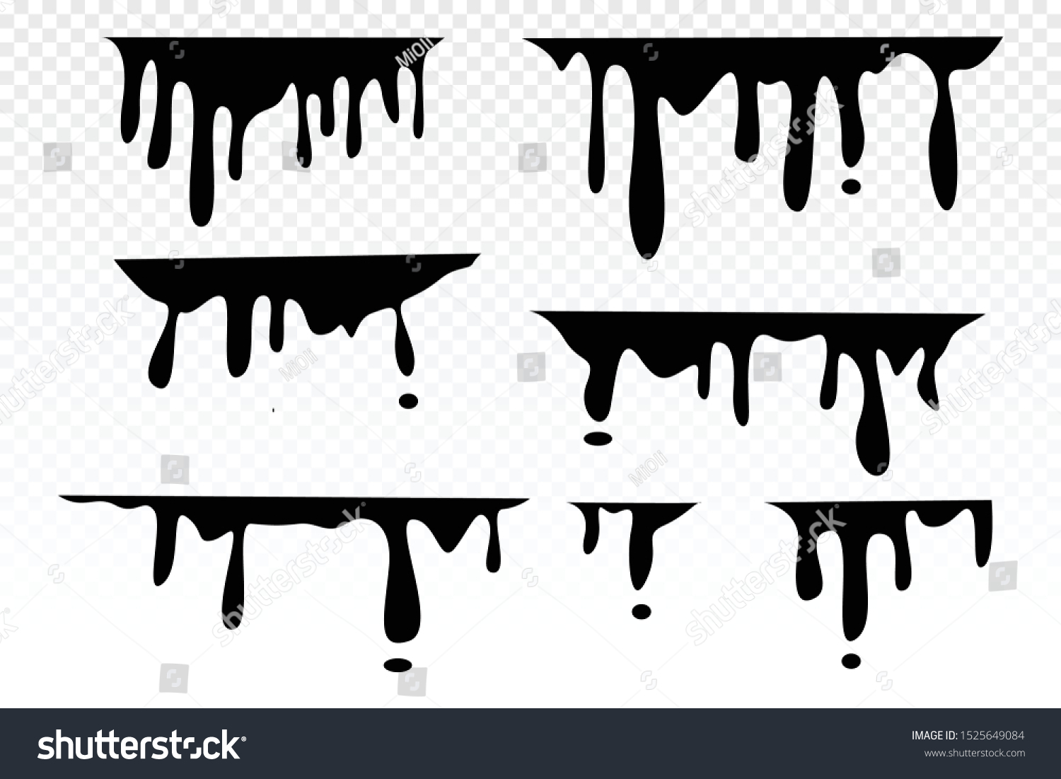 Paint Dripping Vector Illustration On Transparent Stock Vector Royalty   Stock Vector The Paint Is Dripping Vector Illustration On Transparent Background Black Paint Is Editable 1525649084 