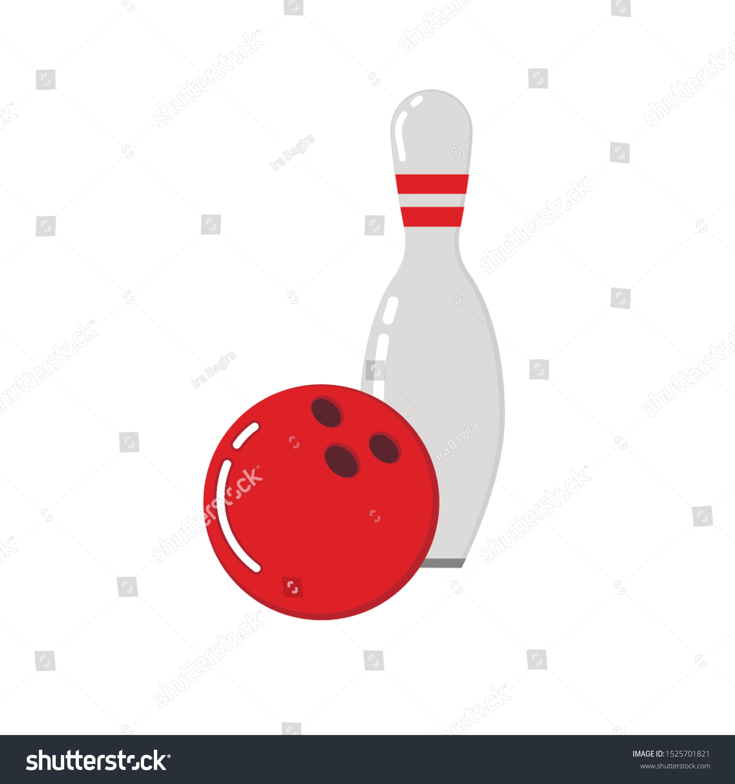 Bowling Ball Skittles Flat Illustration Bowling Stock Vector (Royalty ...