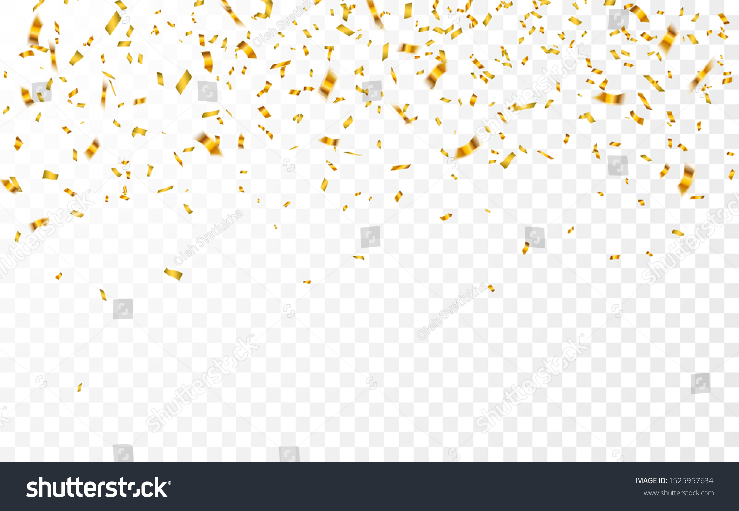 Gold Confetti Celebration Carnival Falling Shiny Stock Vector (Royalty ...