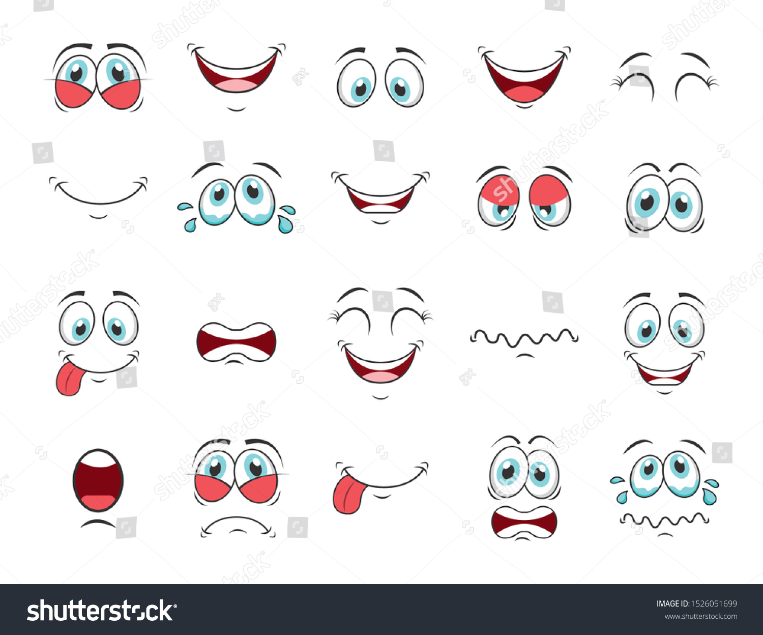 Cartoon Face Icon Set Design Expression Stock Vector (Royalty Free ...