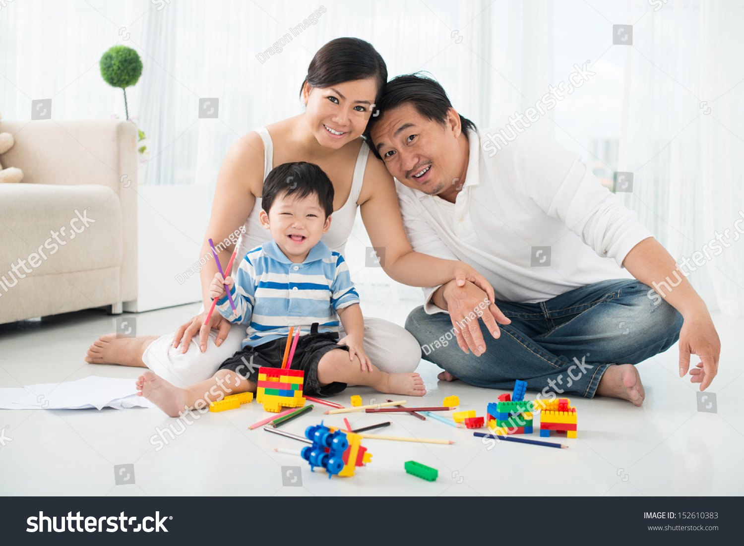 Portrait Parents Playing His Son Lego Stock Photo 152610383 | Shutterstock