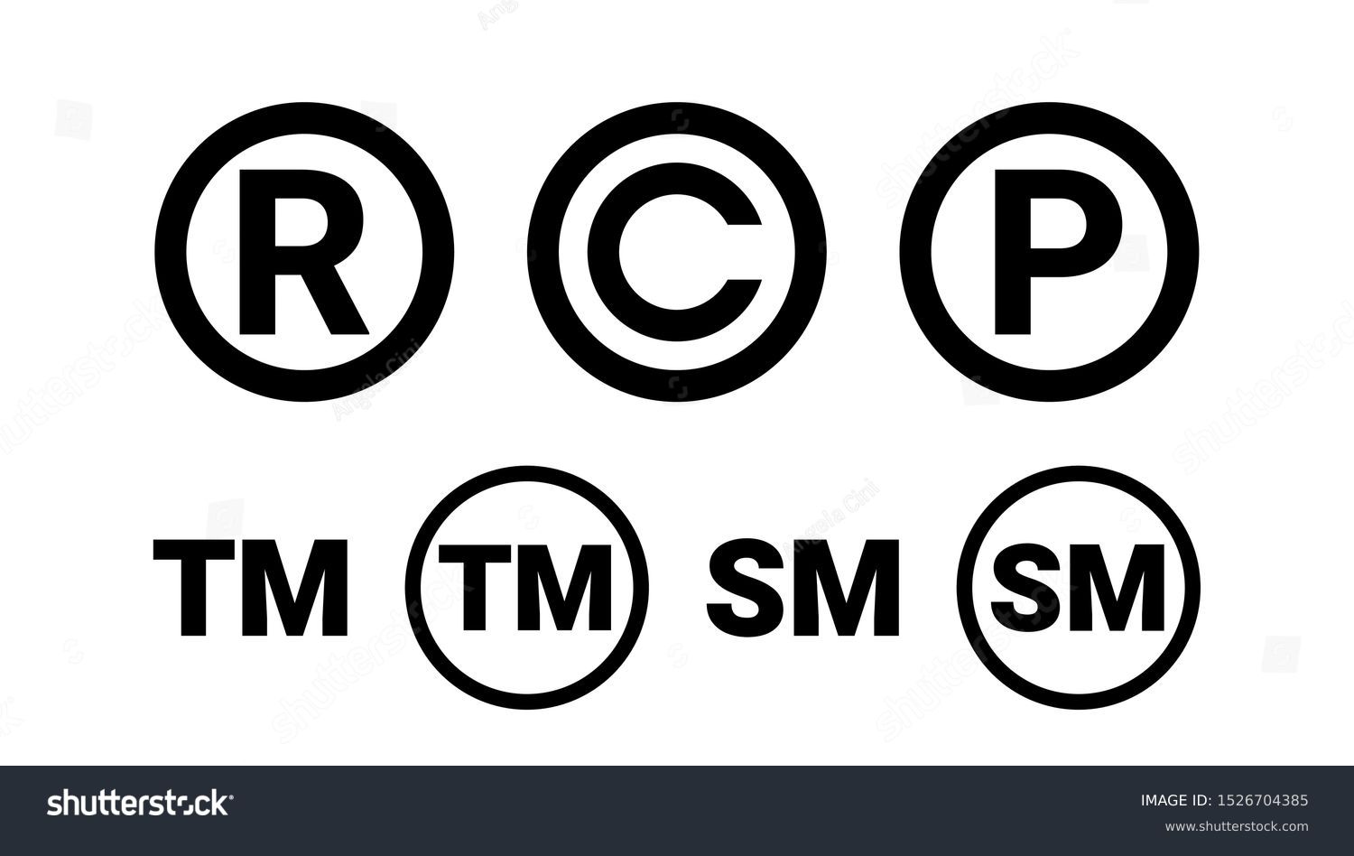 Registered Trademark Copyright Patent Service Mark Stock Vector ...