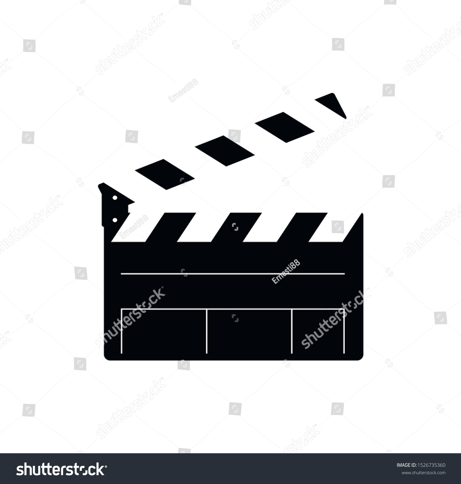 Vector Silhouette Clapperboard Stock Vector (Royalty Free) 1526735360 ...