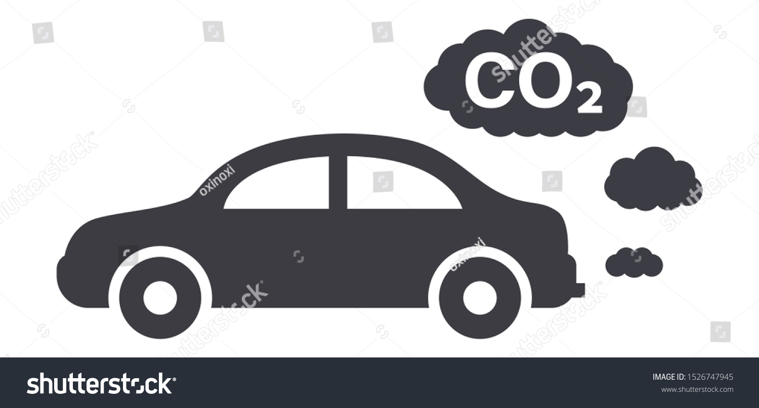 Car Co2 Clouds Symbol Traffic Exhaust Stock Vector (Royalty Free ...