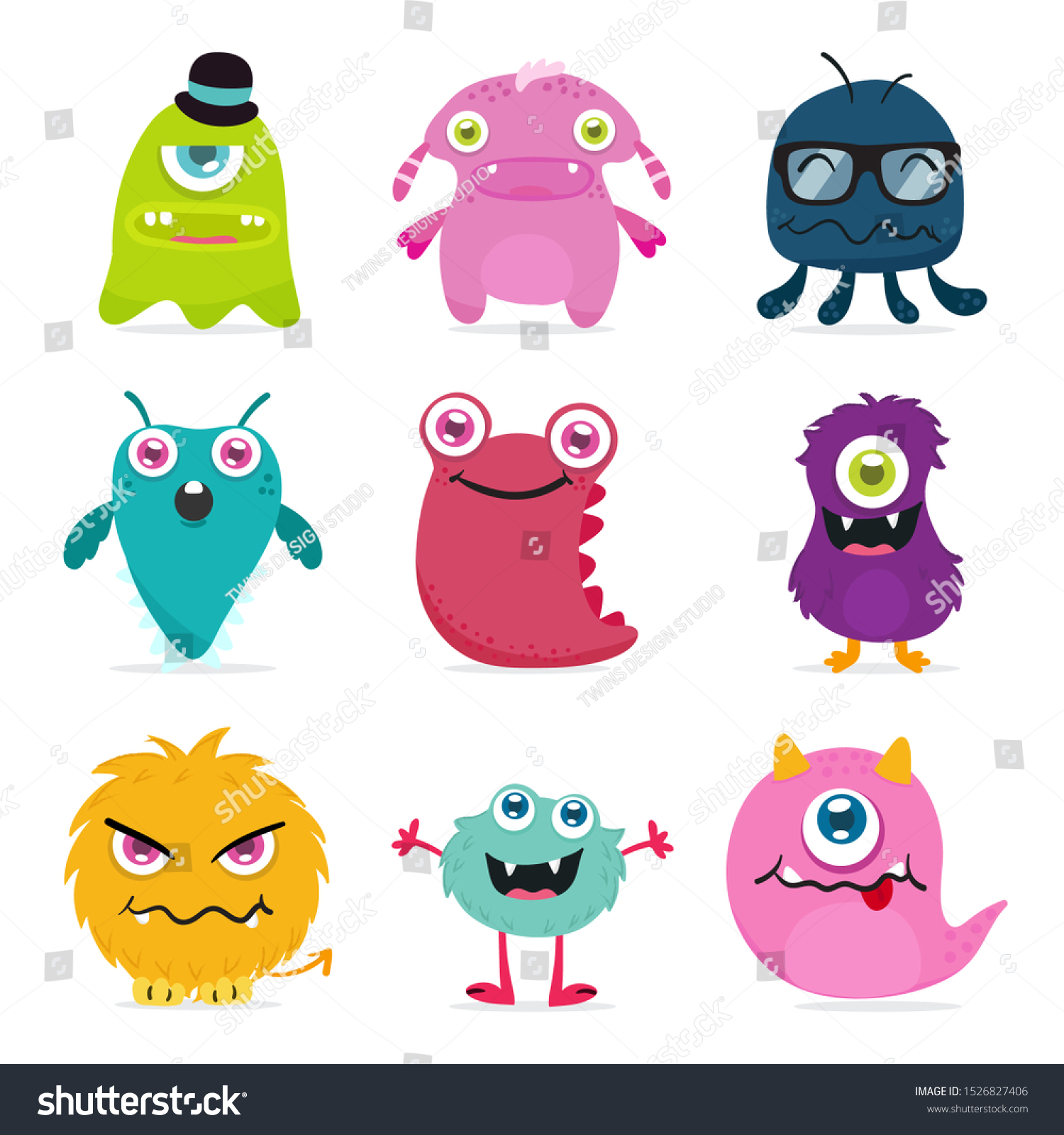 Cute Monster Design Kids Toy Products Stock Vector (Royalty Free ...