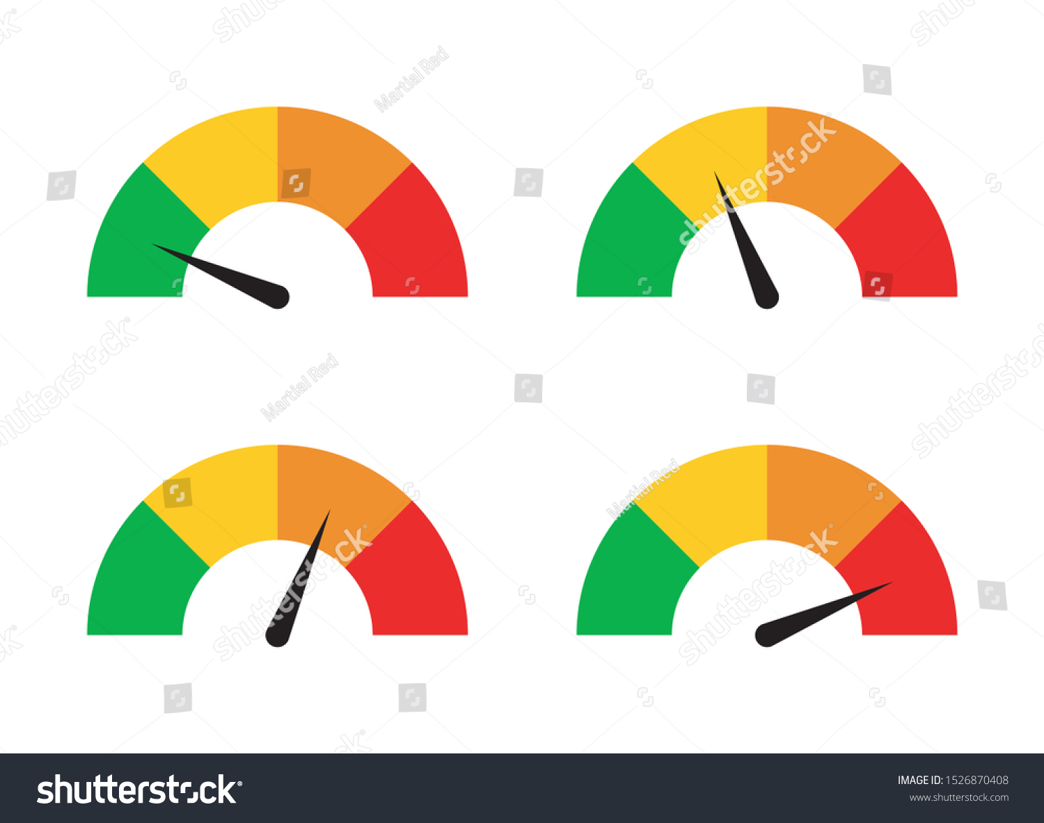 Set Speed Performance Gauges Measurement Gauge Stock Vector (Royalty ...