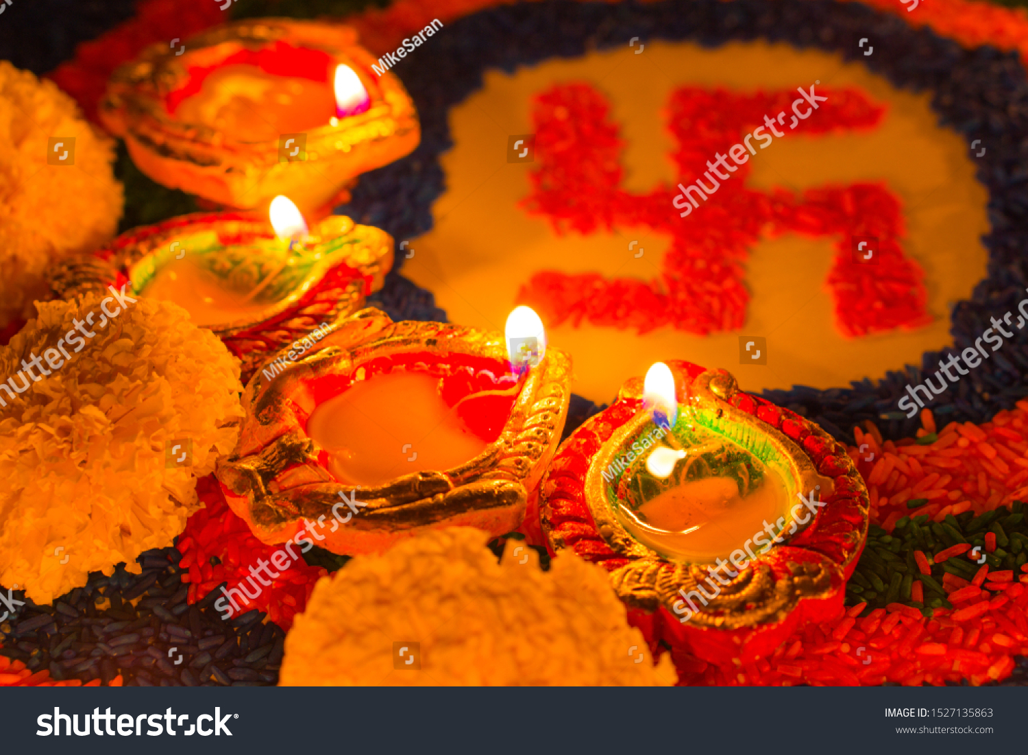 Indian Festival Diwali Diya Oil Lamps Stock Photo 1527135863 | Shutterstock