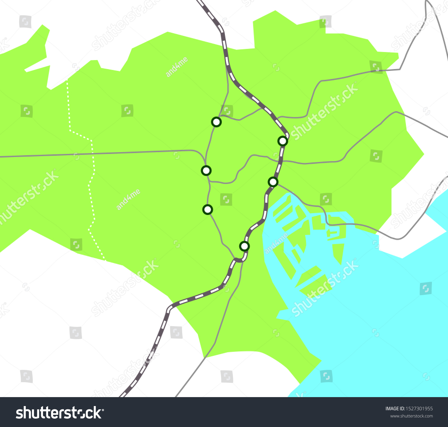 Tokyo 23 Wards Japan Area Map   Stock Vector Tokyo Wards Japan Area Map Central Station Vector Illustration Material 1527301955 