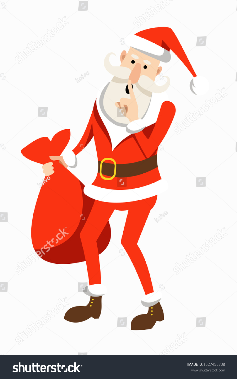 Cartoon Santa Claus Traditional Costume Bag Stock Vector (Royalty Free ...