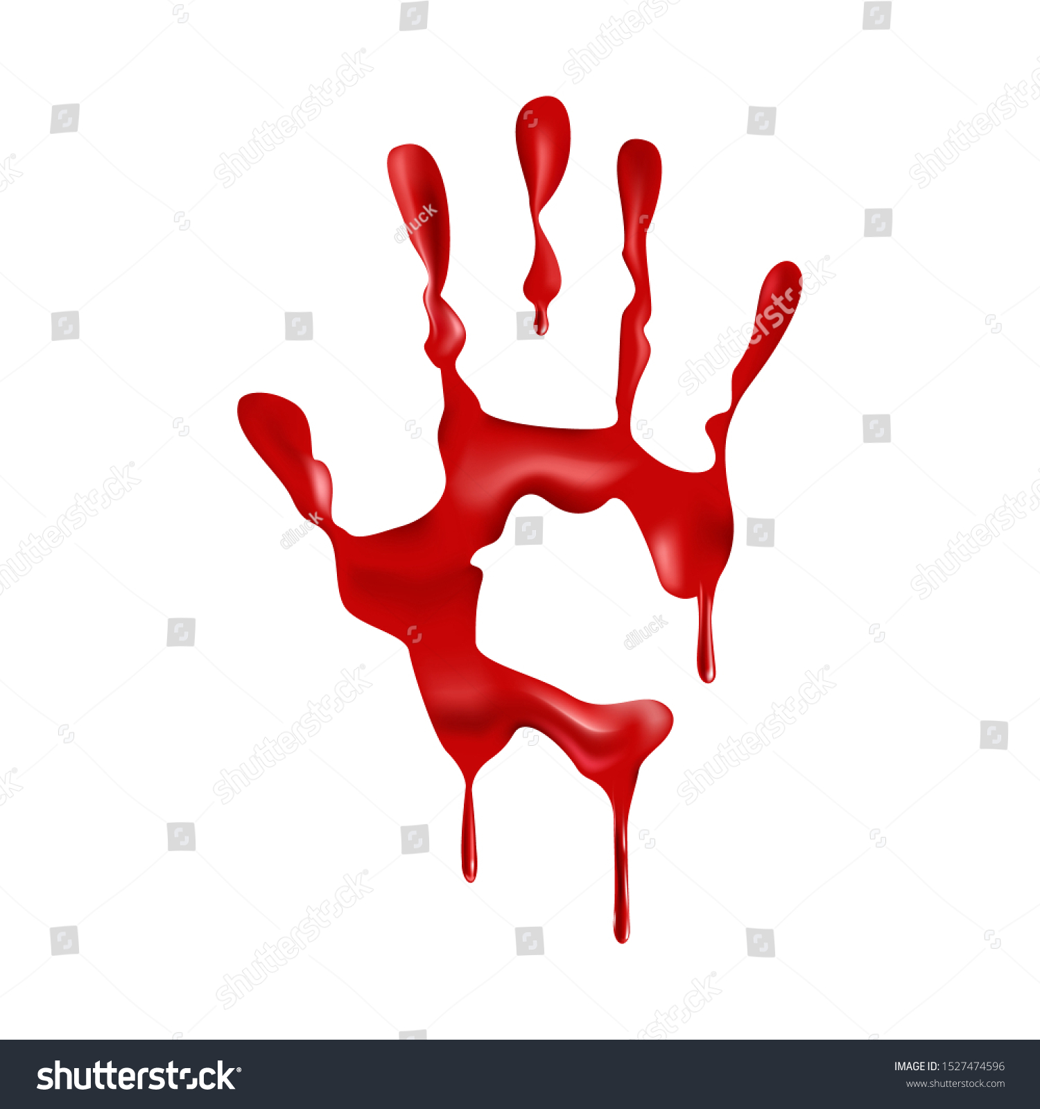 Bloody Handprint Red Vector Realistic Handprint Stock Vector (Royalty ...