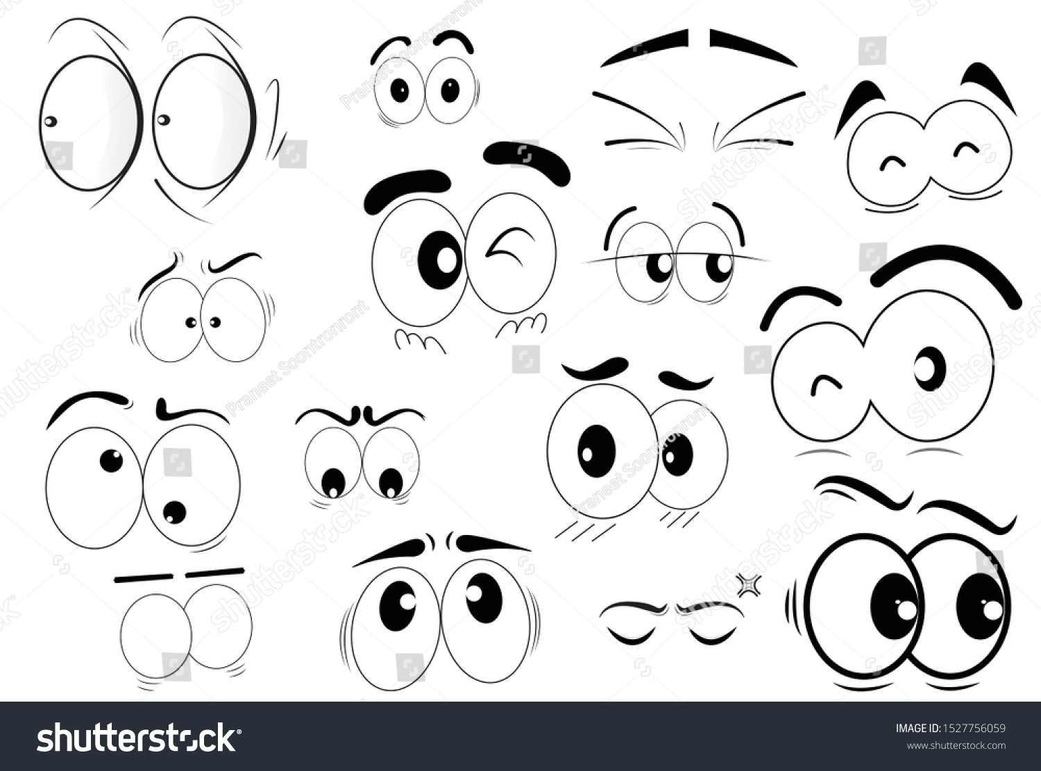 Cartoon Eyes Character Vector Stock Vector (Royalty Free) 1527756059 ...