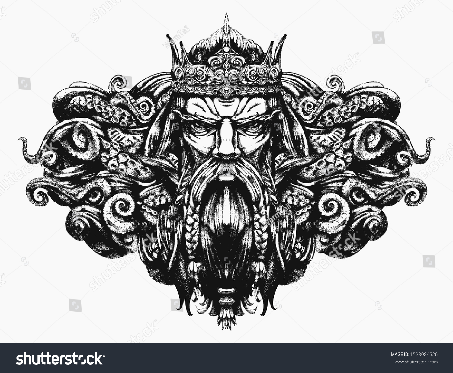 Harsh Old King Seas Stock Vector (Royalty Free) 1528084526 | Shutterstock