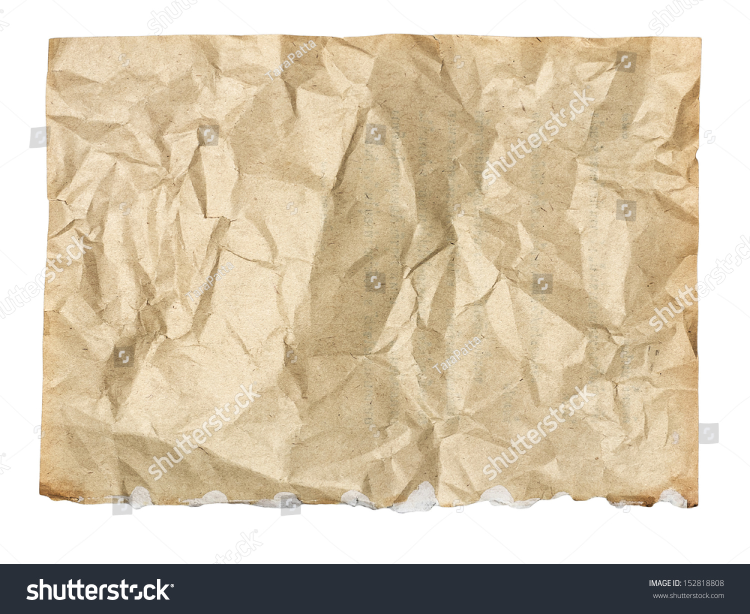 wrinkled torn paper