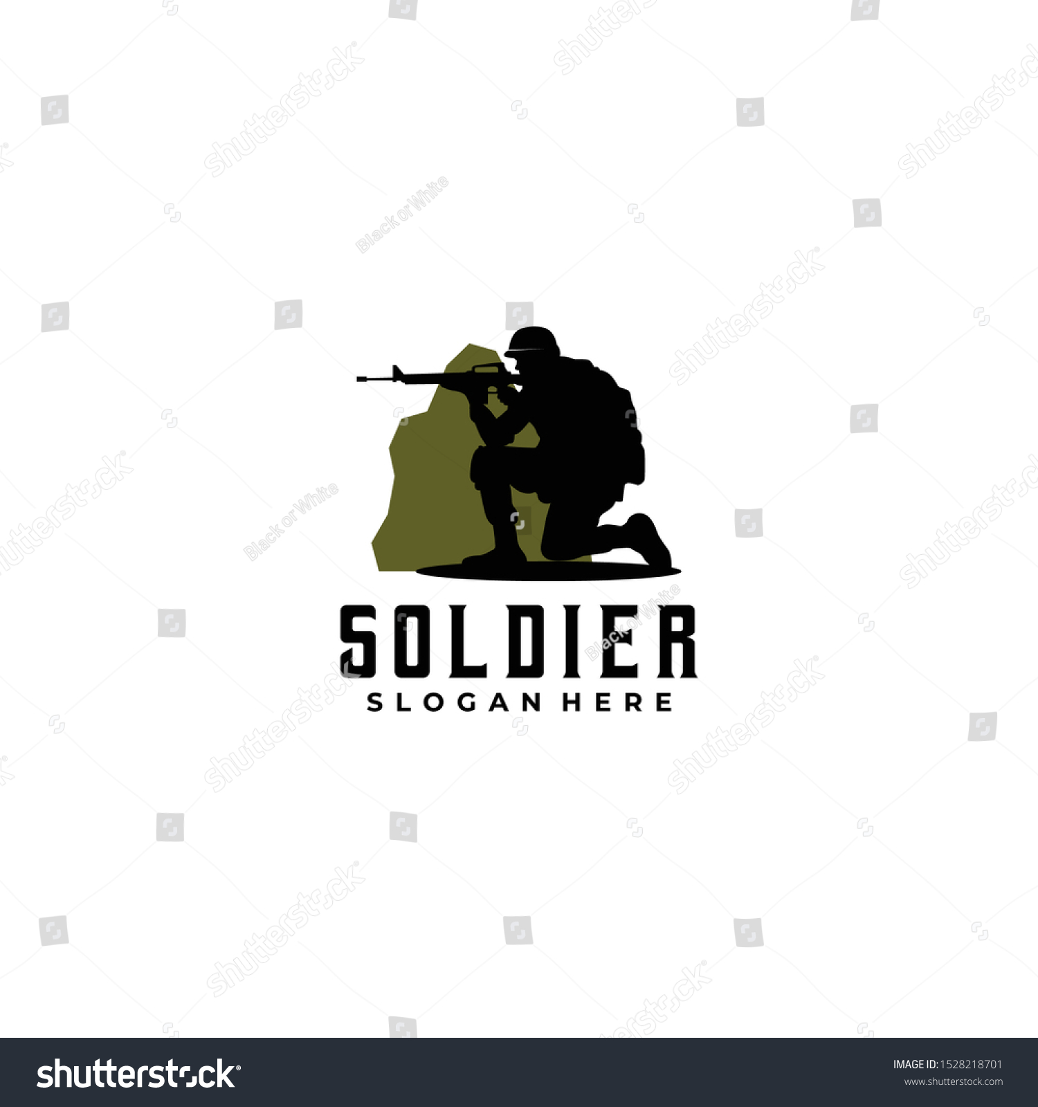 Soldier Logo Design Vector Badge Icon Stock Vector (Royalty Free ...