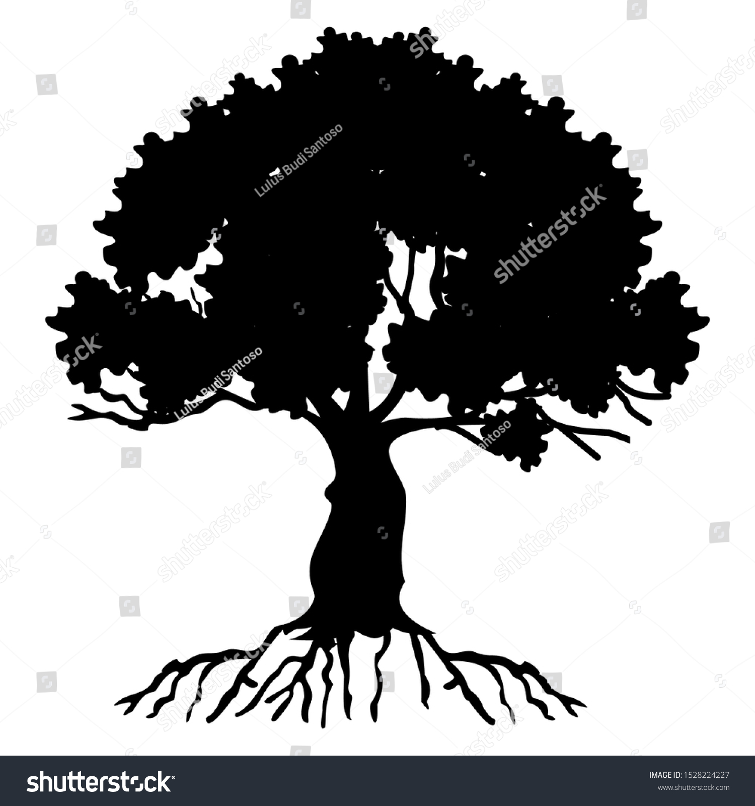 Design Isolated Black Tree Logo On Stock Vector (Royalty Free ...