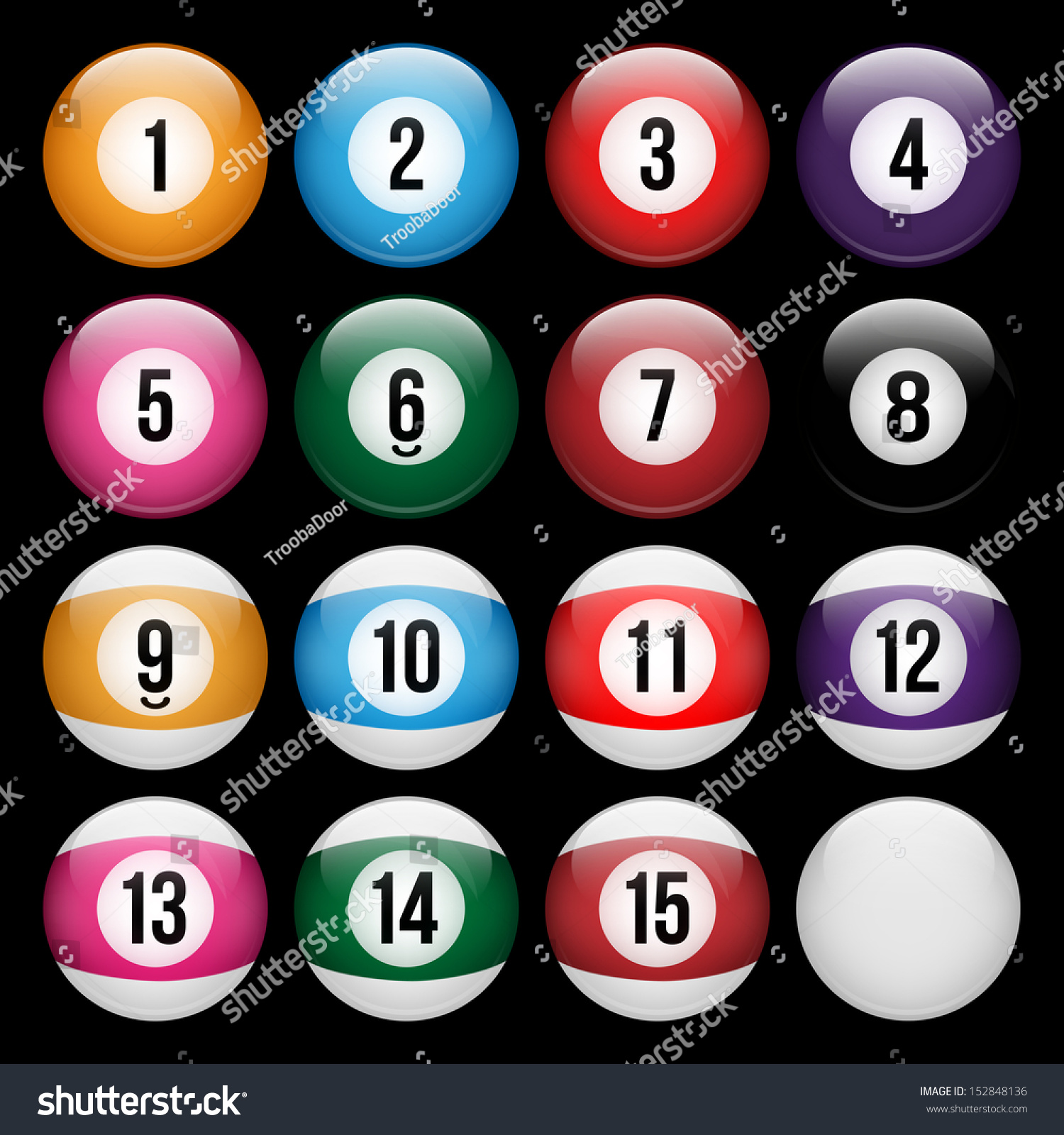 Set Snooker Balls Stock Vector (Royalty Free) 152848136 | Shutterstock
