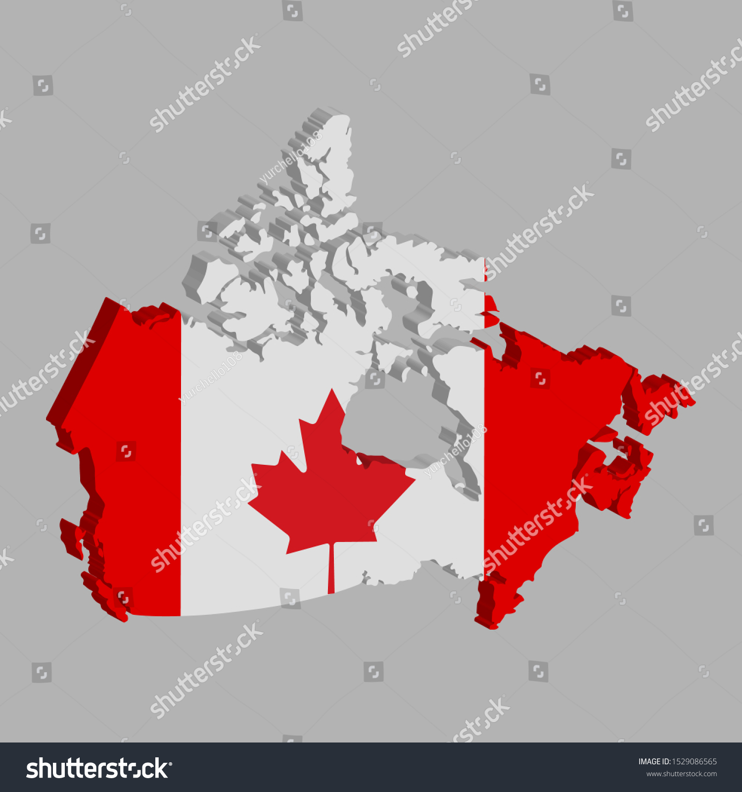 3d Canada Map Flag Vector Illustration Stock Vector (Royalty Free ...