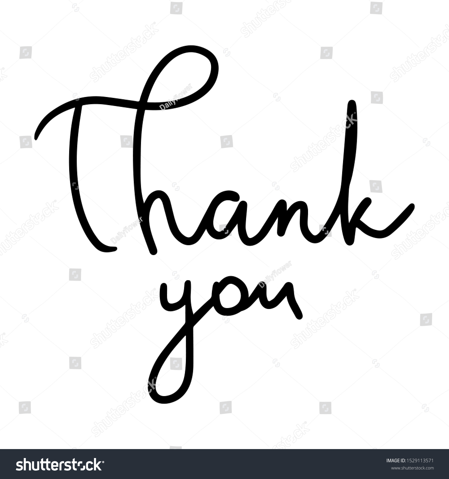 Thank You Hand Drawn Lettering Calligraphic Stock Vector Royalty Free 1529113571 Shutterstock 4121