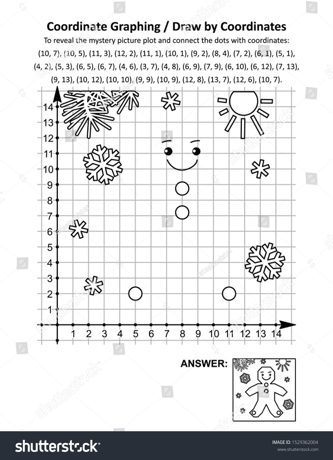 Coordinate Graphing Draw By Coordinates Math Stock Vector (Royalty Free ...