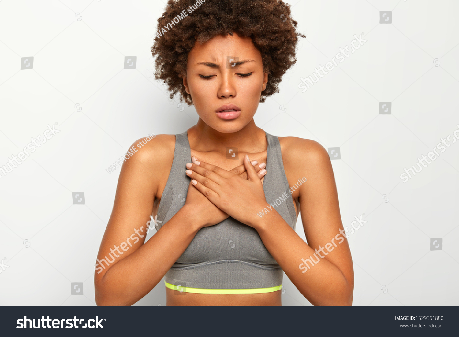 Health Problems Concept Frustrated Dark Skinned Stock Photo