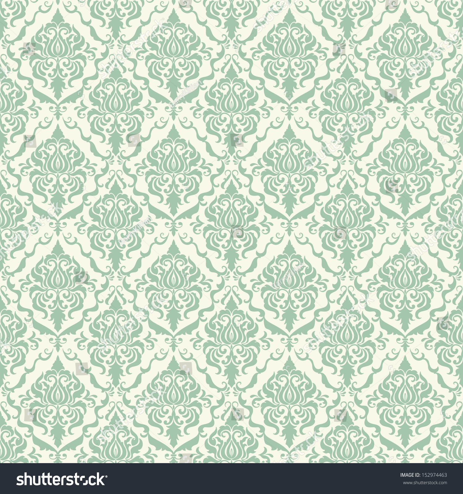 Vector Damask Seamless Pattern Background Elegant Stock Vector (royalty 