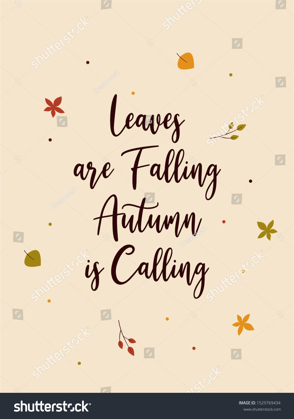 Minimalist Autumn Background Laeves Can Be Stock Vector (Royalty Free ...