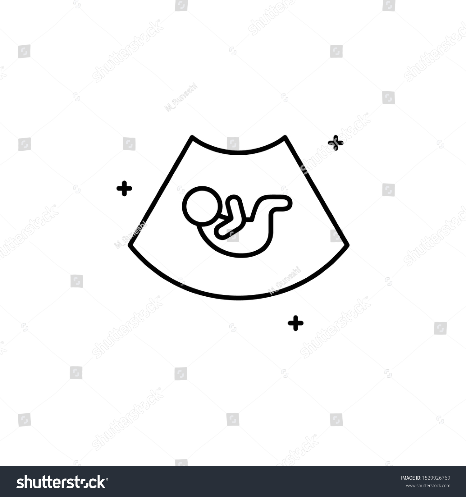 Ultrasound Baby Vector Icon Illustration Isolated Stock Vector (Royalty ...