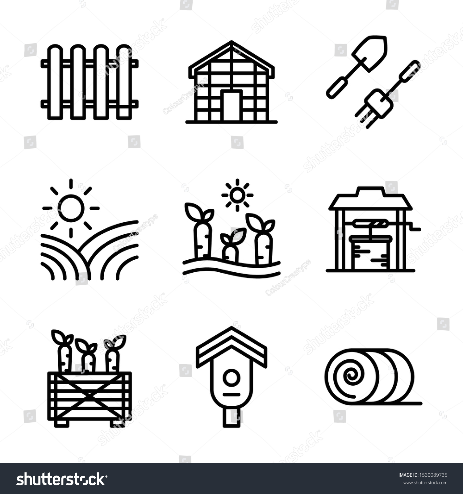 Agriculture Icon Set Outline Style Including Stock Vector (Royalty Free ...