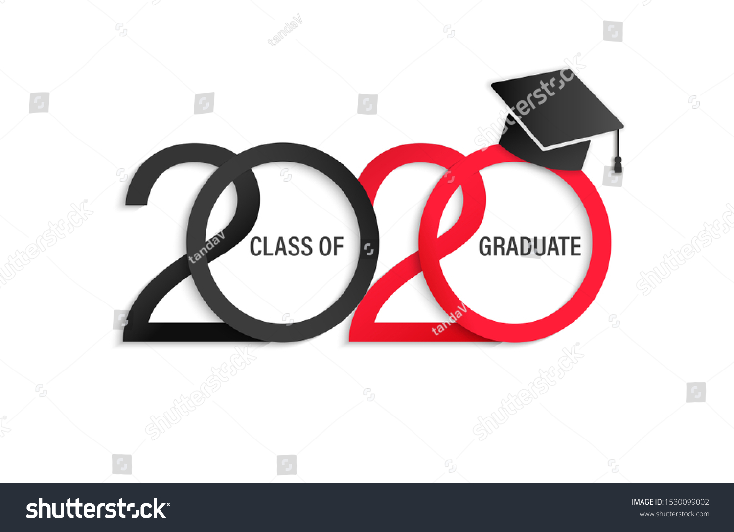 Class 2020 Elegant Card Black Red Stock Vector (Royalty Free ...