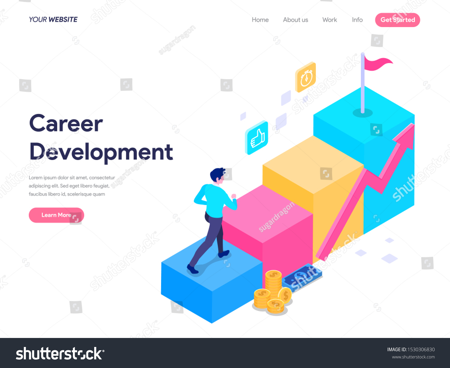 Career Development Concept Flat Vector Illustration Stock Vector ...