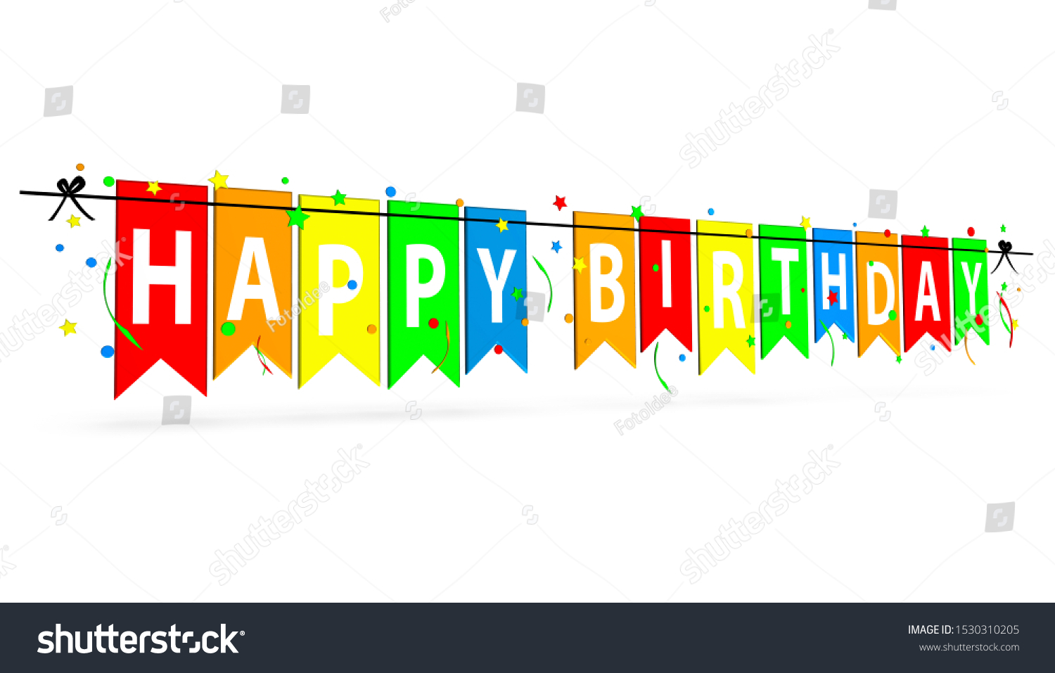 Happy Birthday Banner Background 3d Illustration Stock Illustration ...