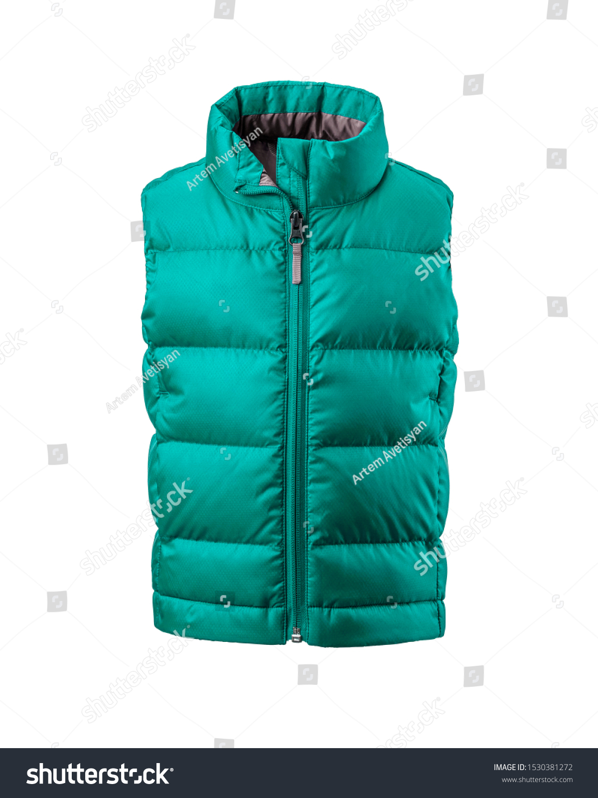 turquoise puffer vest