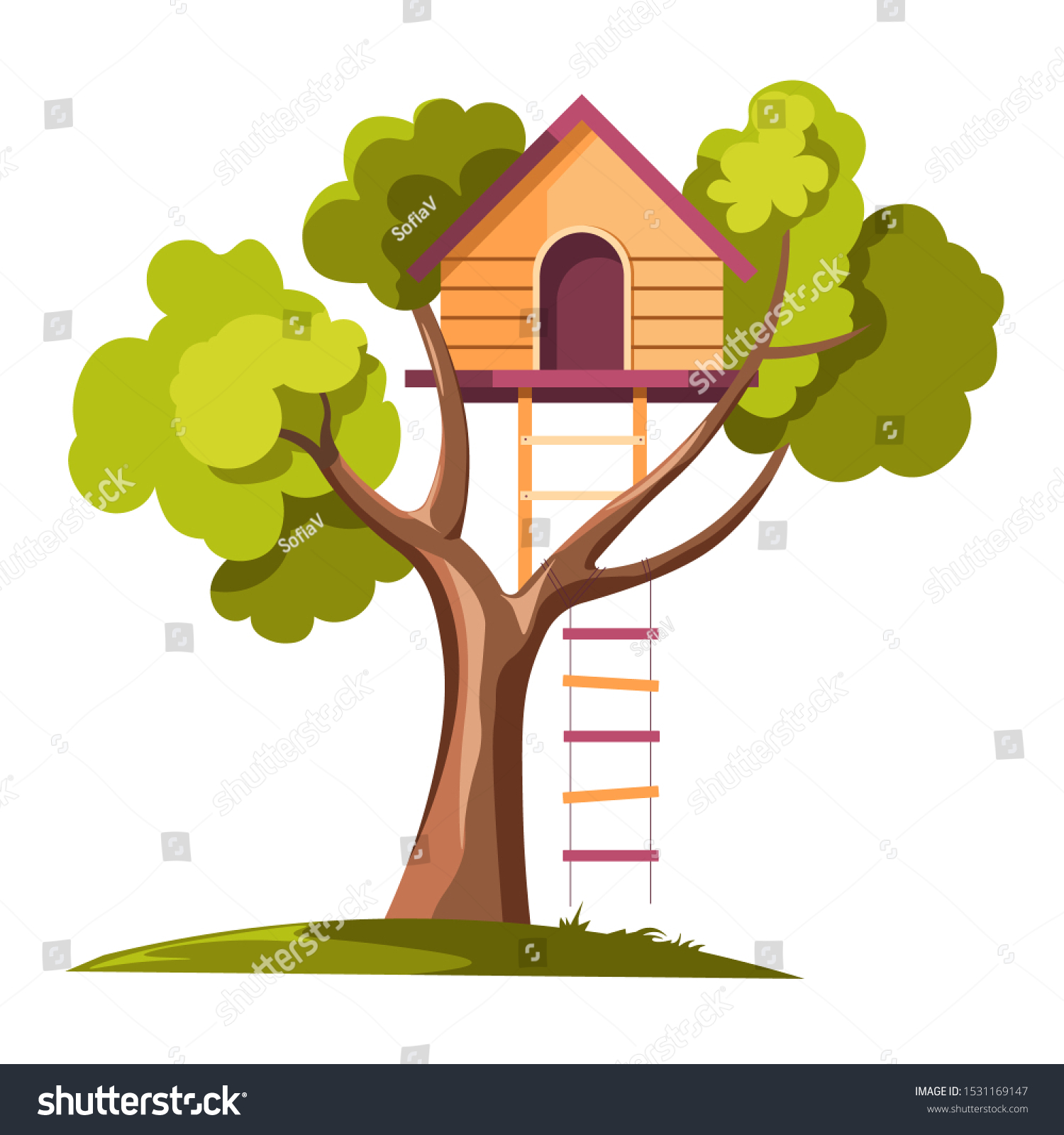 tree house cartoon drawings