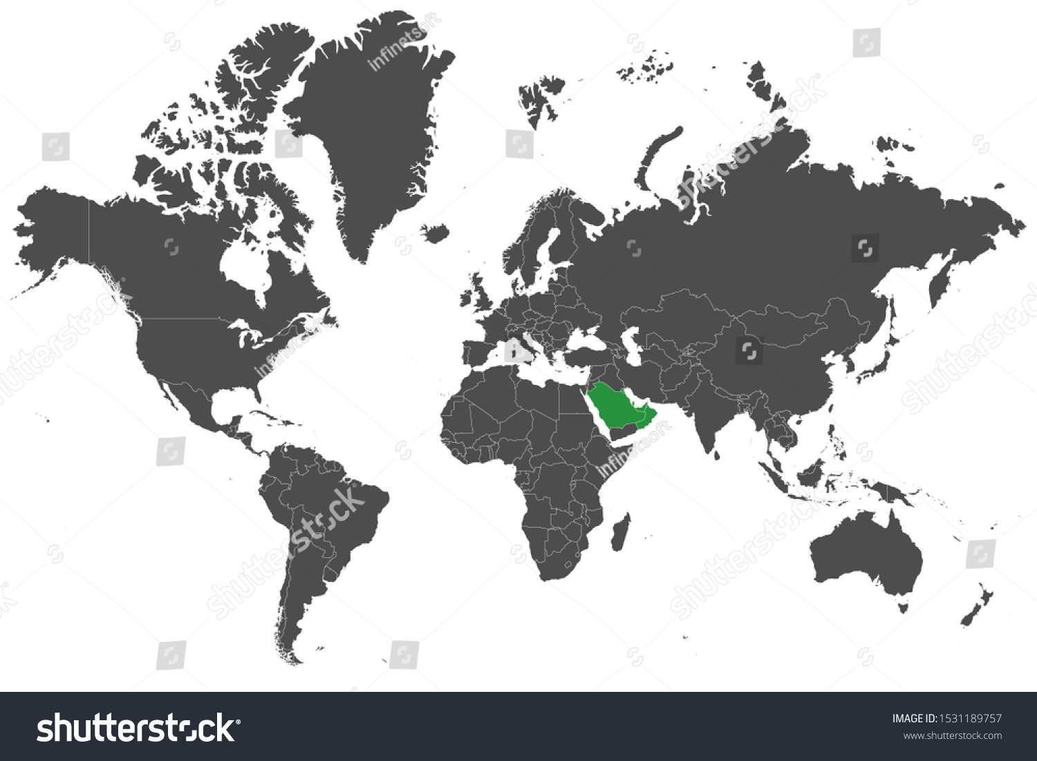 Gcc Countries Highlighted Green On World Stock Vector (Royalty Free ...