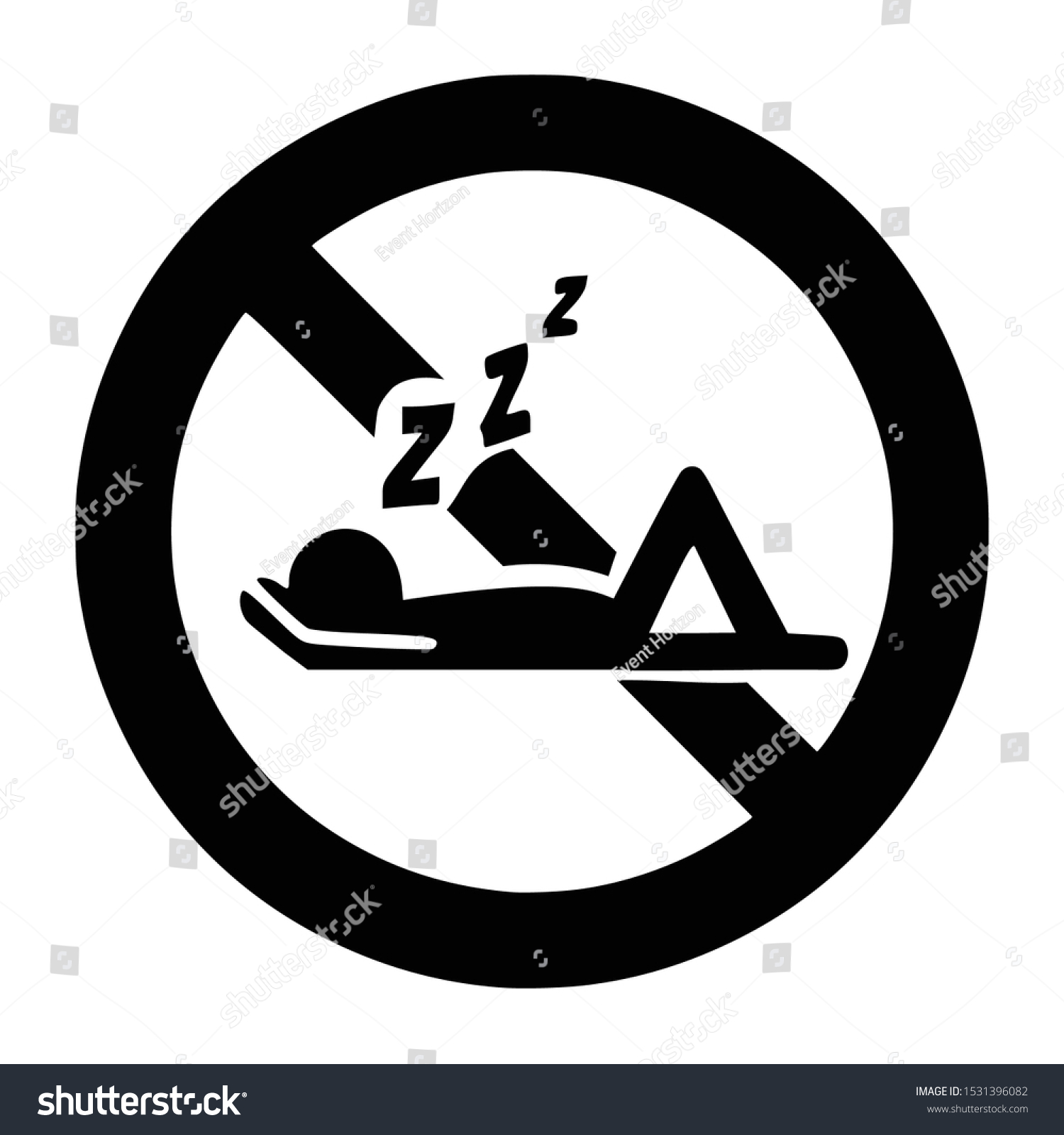 No Sleeping Sign Logo Symbol Icon Stock Vector (Royalty Free ...