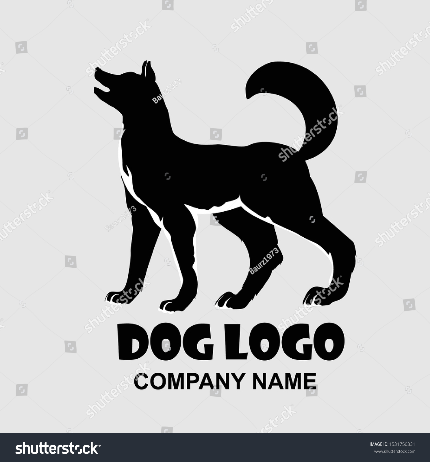 Barking Dog Black Logo Design Vector Stock Vector (Royalty Free ...