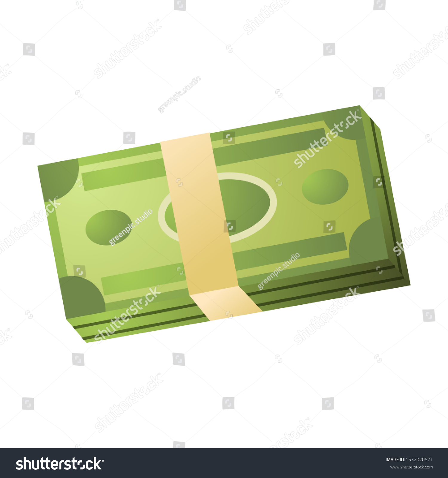 Stack Cash Money Tied Ribbon Vector Stock Vector (Royalty Free ...