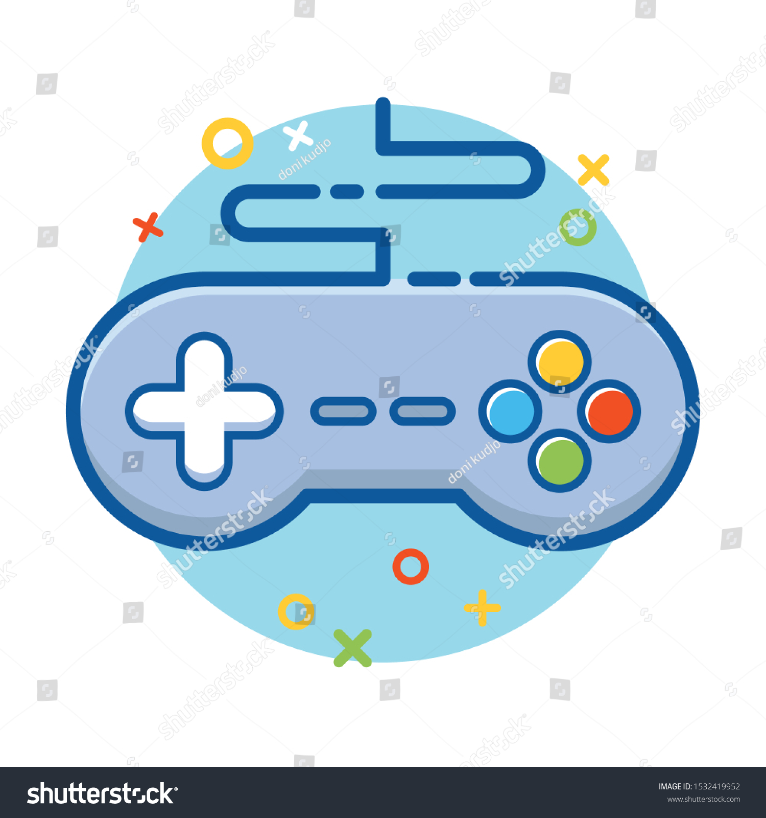 Game Controler Icon Flat Vector Illustration Stock Vector (Royalty Free ...