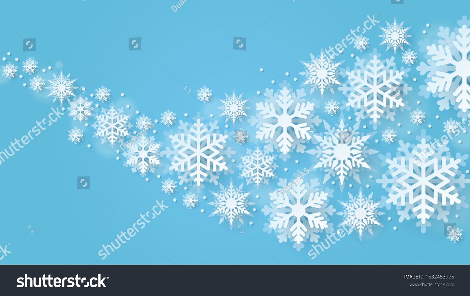 Winter Background Origami Snowfall Vector Illustration Stock Vector 