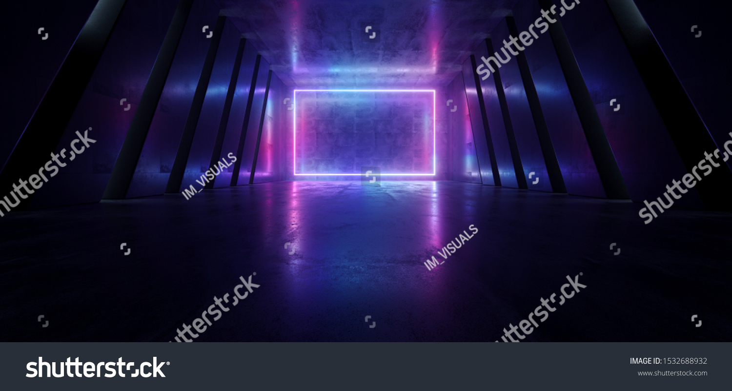 Neon Glowing Sci Fi Futuristic Alien Stock Illustration 1532688932