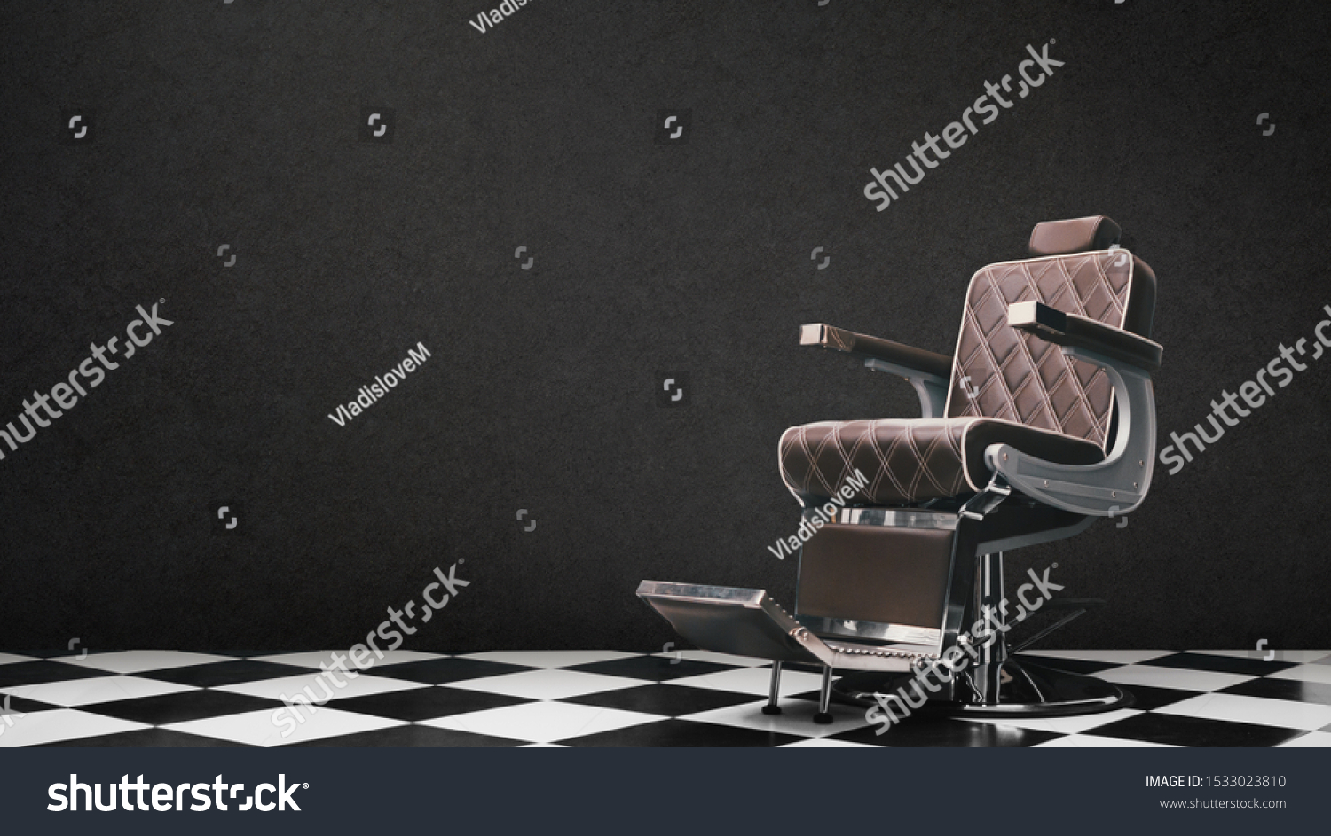 Stylish Vintage Barber Chair Isolated On Stock Photo 1533023810