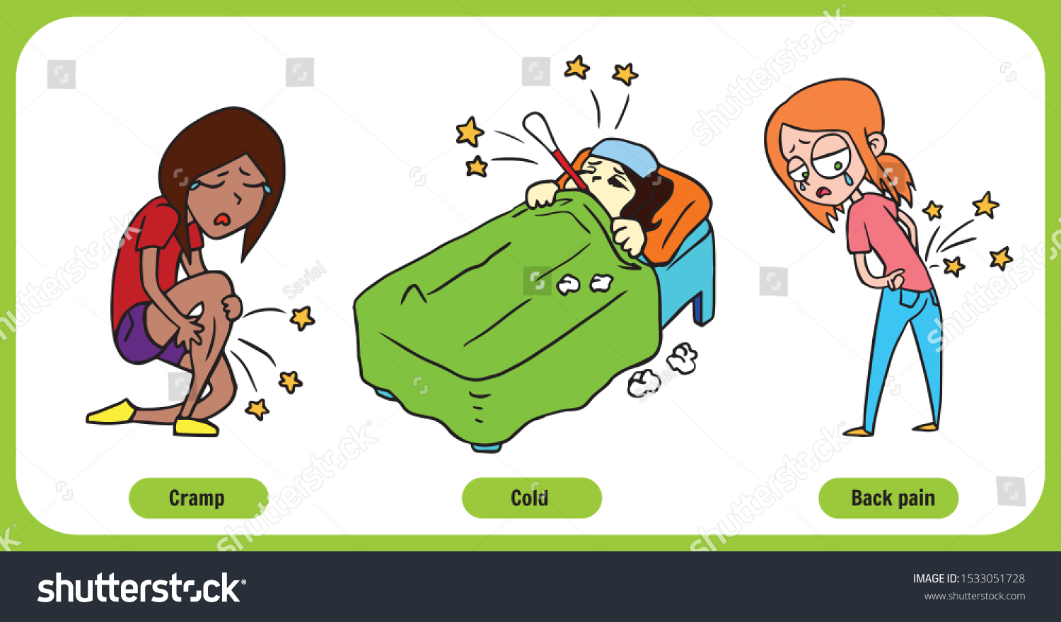 Health Problems Chart Cartoon Human Characters Stock Vector (Royalty