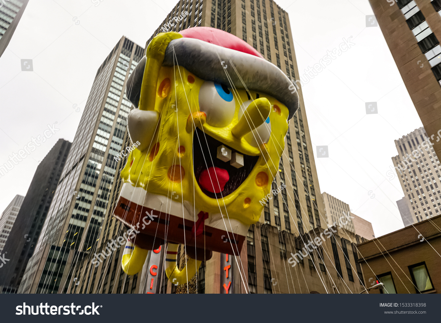 Spongebob Squarepants Balloon Floats Air During Stock Photo 1533318398 ...